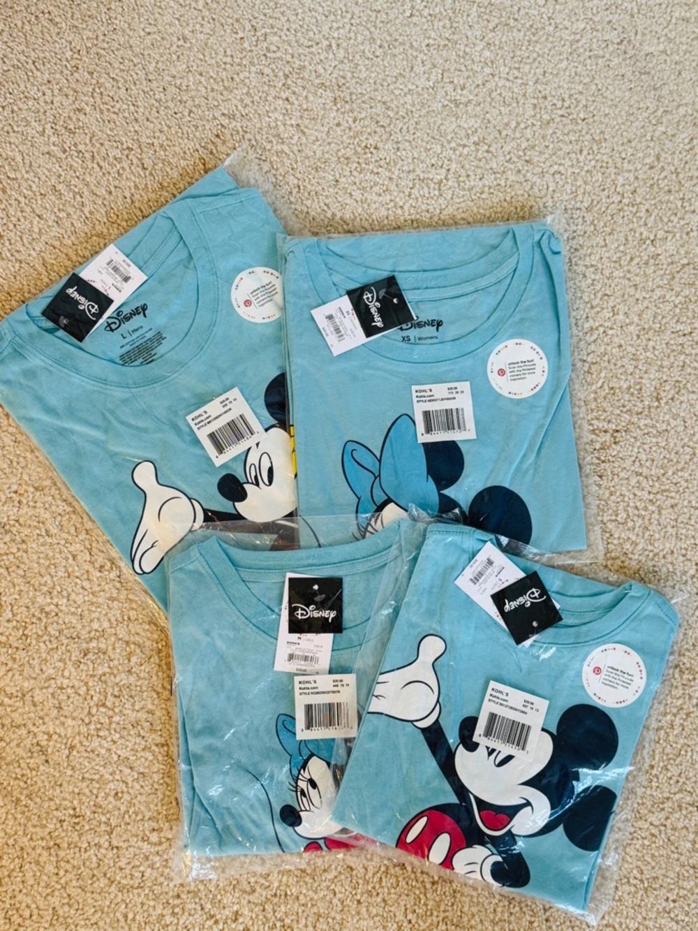 Disney Matching Family T-Shirts Minnie Mouse & Mickey Mouse Adult Kids Youth New